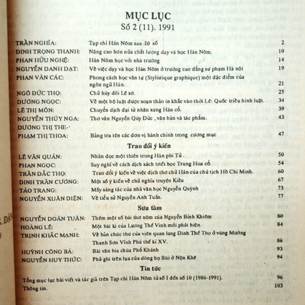 TẠP CHÍ HÁN NÔM SỐ 2/1991 - Hình ảnh 2